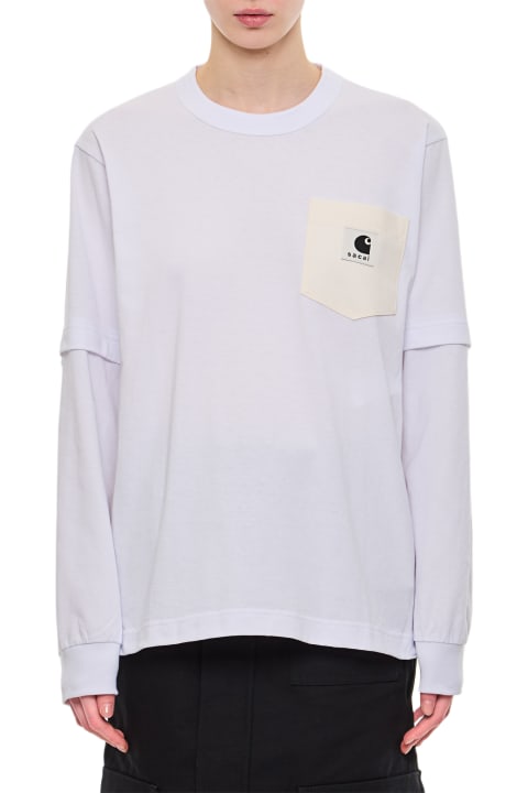 Sacai Fleeces & Tracksuits for Men Sacai Sacai X Carhartt Wip L/s Cotton T-shirt