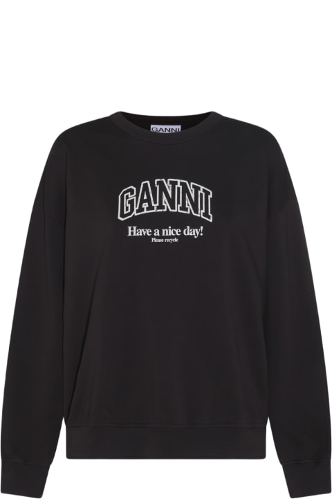 Ganni Fleeces & Tracksuits for Women Ganni Black Cotton Sweatshirt