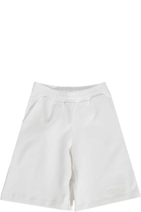 Fendi Bottoms for Boys Fendi White Cotton Shorts