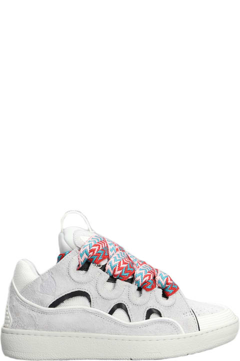 Homeware Lanvin Curb Sneakers In White Leather