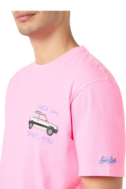 Homeware MC2 Saint Barth Cotton T-shirt With Panda Print And Embroidery | Fiat Panda Special Edition