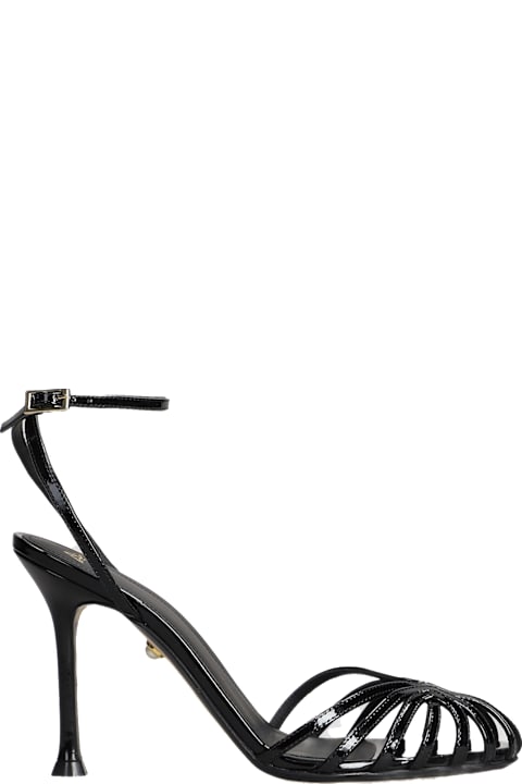 Alevì الصنادل لـ السيدات Alevì Ally 95 Sandals In Black Patent Leather