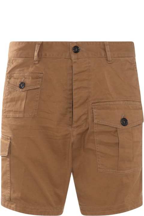 Dsquared2 Pants for Men Dsquared2 Camel Cotton Shorts