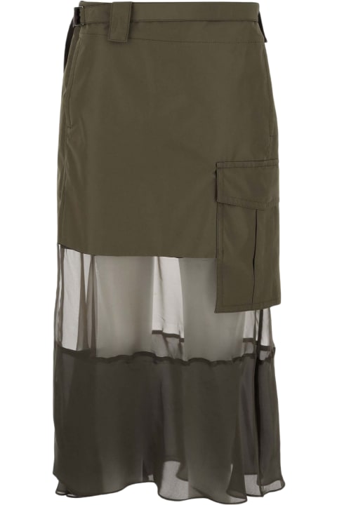 Sacai Skirts for Women Sacai Nylon Midi Skirt