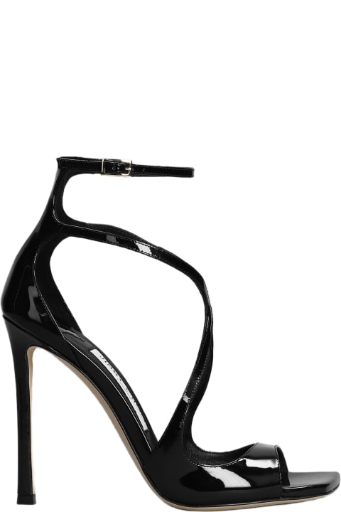 Jimmy Choo Shoes Sale for Women Jimmy Choo Azia 110 Sandals In Black Patent Leather
