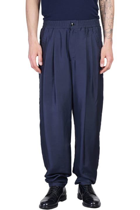 Giorgio Armani for Men Giorgio Armani Pants In Blue Silk