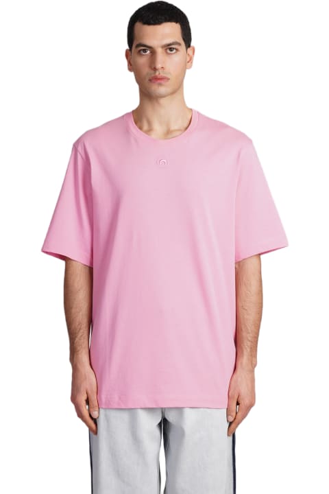 Marine Serre Topwear for Men Marine Serre T-shirt In Rose-pink Cotton