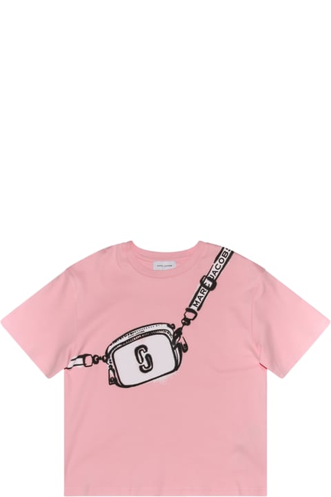 Marc Jacobs Topwear for Girls Marc Jacobs Pink, White And Black Cotton T-shirt