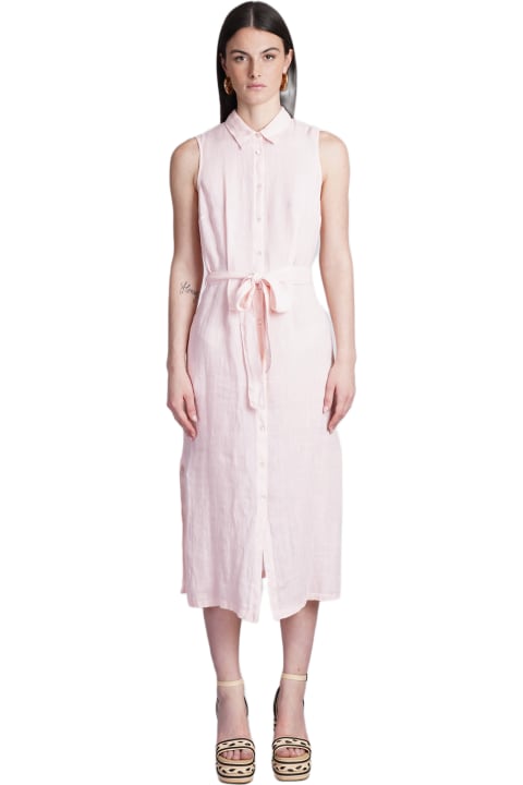 120% Lino Dresses for Women 120% Lino Dress In Rose-pink Linen