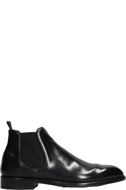 メンズ Officine Creativeのブーツ Officine Creative Signature 002 Ankle Boots In Black Leather