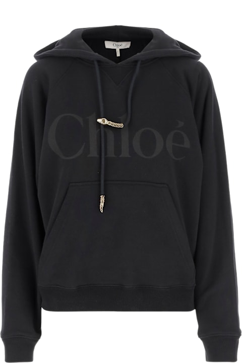 Chloé سترات لـ السيدات Chloé Cotton Hoodie With Logo