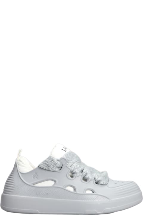 Lanvin أحذية لـ القسم الرجالي Lanvin Curb Block Sneakers In Grey Polyethylene