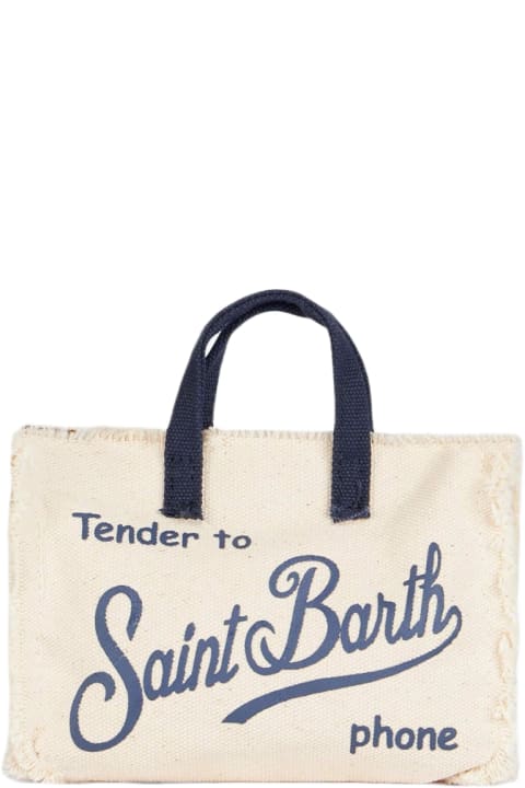 MC2 Saint Barth Hi-Tech Accessories for Women MC2 Saint Barth Phone Holder White Bag With Blue Logo