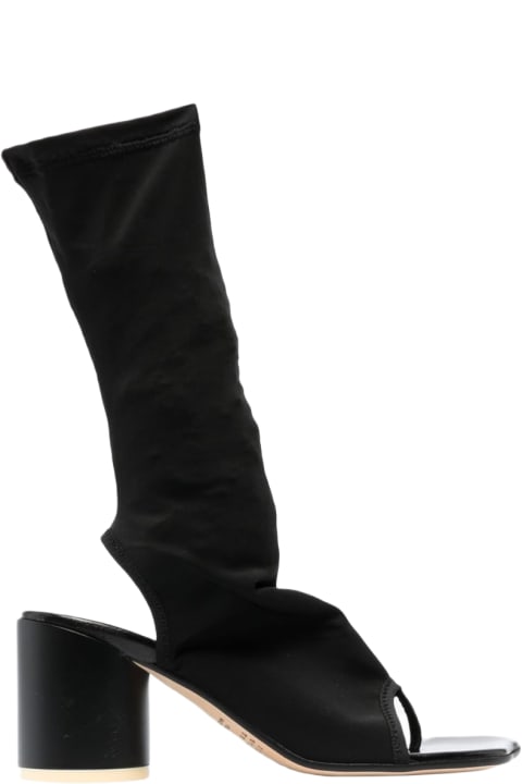Sandals for Women MM6 Maison Margiela Stivaletto Black Lycra Stocking Boot
