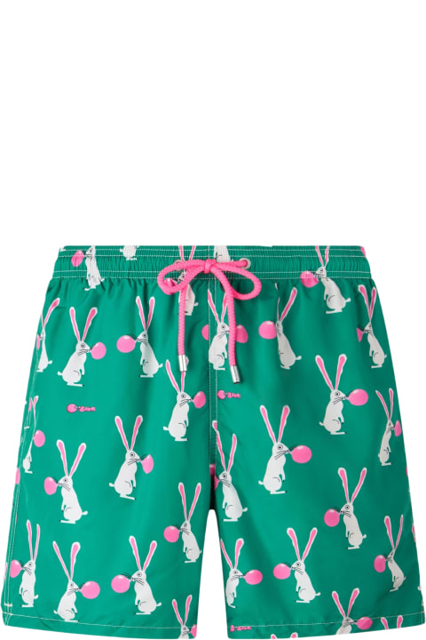 Homeware MC2 Saint Barth Man Lightweight Fabric Swimshorts Lighting With Big Babol Rabbits Print | Big Babol Special Edition