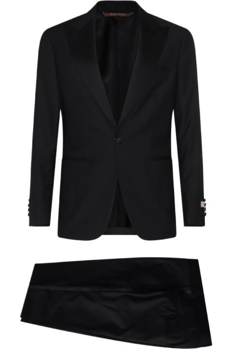 Fashion for Men Canali Black Wool Suits