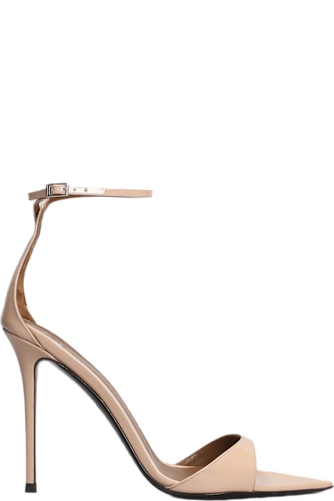 Giuseppe Zanotti for Women Giuseppe Zanotti Intriigo Strap 105 Sandals In Powder Patent Leather