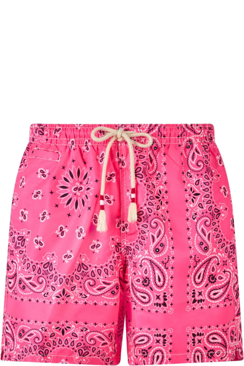 Homeware MC2 Saint Barth Man Swim Shorts With Pink Bandanna Print