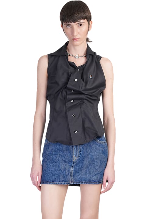 Vivienne Westwood for Women Vivienne Westwood Ss Drunken Shirt In Black Cotton