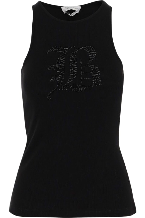 Blumarine Topwear for Women Blumarine Stretch Cotton Tank Top With Logo