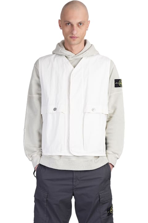 Stone Island Men Stone Island Vest In Beige Cotton