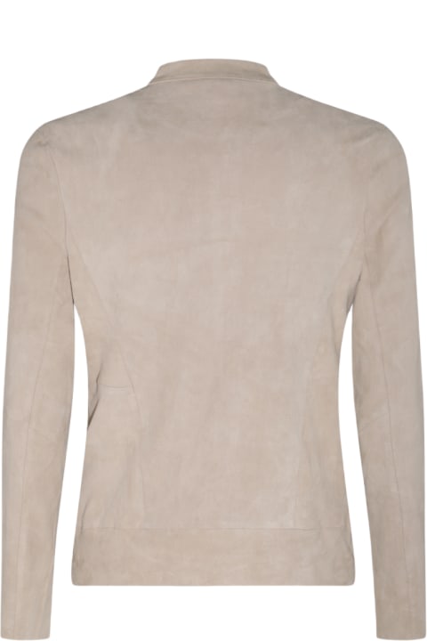 メンズ新着アイテム Giorgio Brato Chalk White Leather Jacket