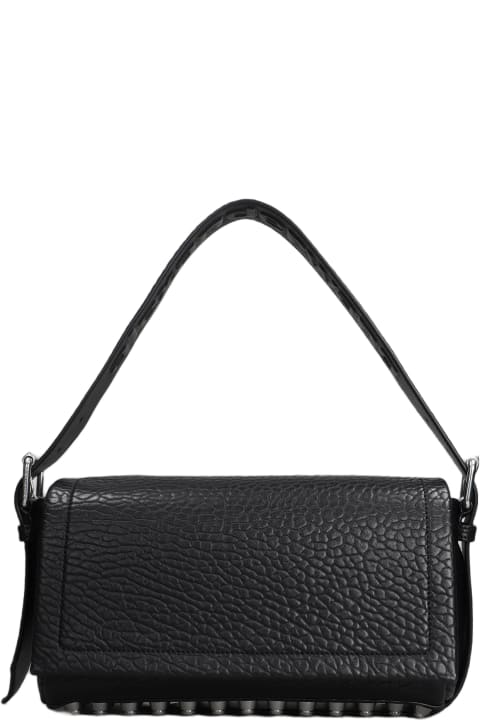 Bags Sale for Women Alexander Wang Medium Flap Shoulder Bag In Black Leather
