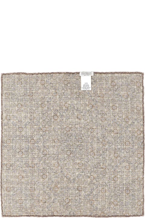 Scarves for Men Brunello Cucinelli Double Face Silk Pocket Clutch
