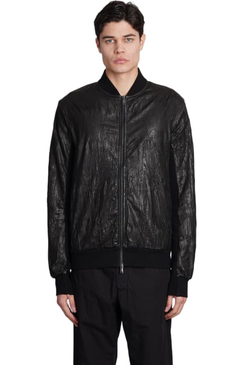 Transit Clothing for Men Transit Bomber In Black Leather And Fabric