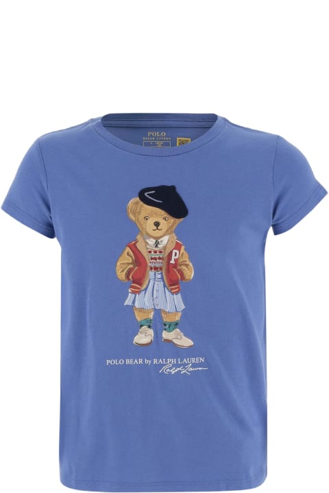 Polo Ralph Lauren T-Shirts & Polo Shirts for Girls Polo Ralph Lauren Cotton Polo Bear T-shirt