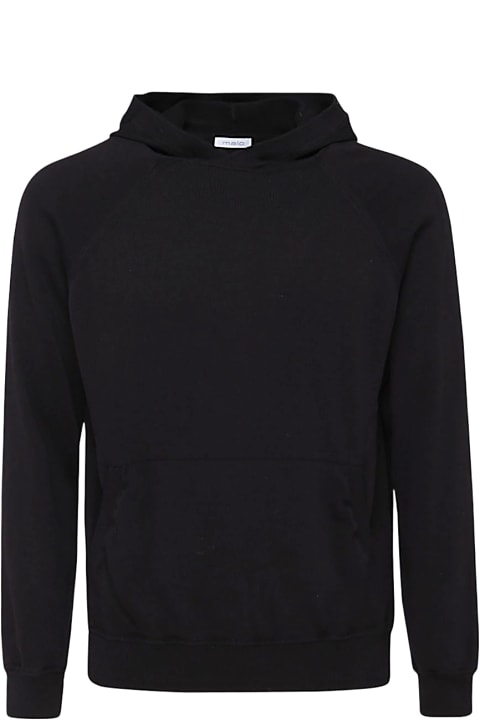 Malo سترات لـ القسم الرجالي Malo Black Cotton Sweatshirt