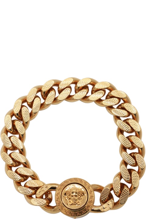 Versace Jewelry for Men Versace Gold Metal Chain Medusa Bracelet