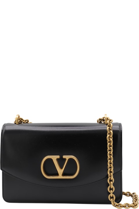 VALENTINO★BLACK LEATHER VAIN SHOULDER BAG Valentino Garavani Black Leather Vain Shoulder Bag | italist