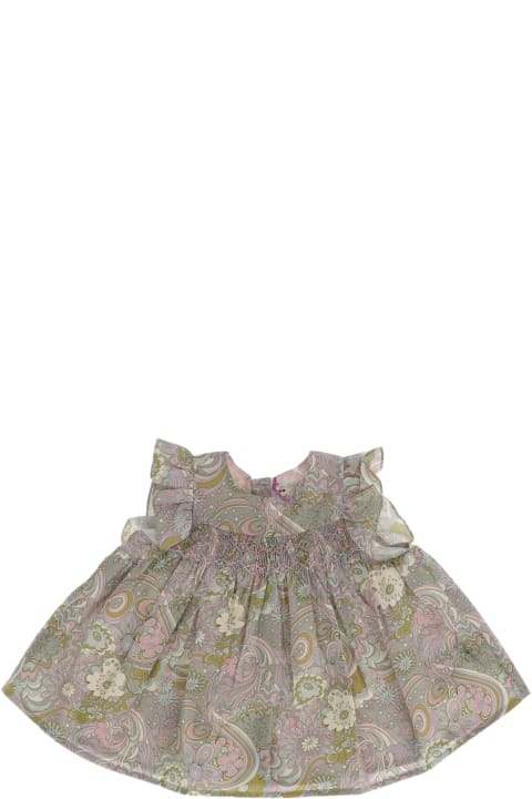 Bonpoint Kids Bonpoint Cotton Dress With Floral Pattern