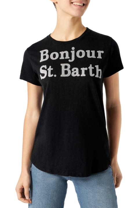 Homeware MC2 Saint Barth Woman T-shirt With Bonjour St. Barth Lettering