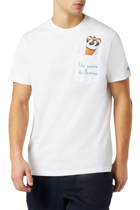 MC2 Saint Barth for Men MC2 Saint Barth Cornetto Cotton T-shirt With Embroidery | Algida® Special Edition