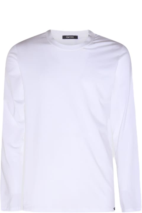 メンズ トップス Tom Ford White Cotton Blend T-shirt