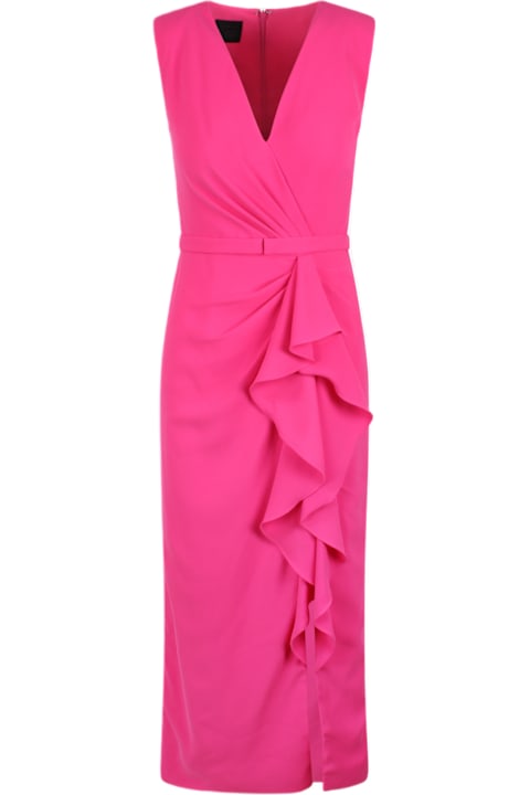 Pronovias Clothing for Women Pronovias Epifita Fuchsia Crepe Dress