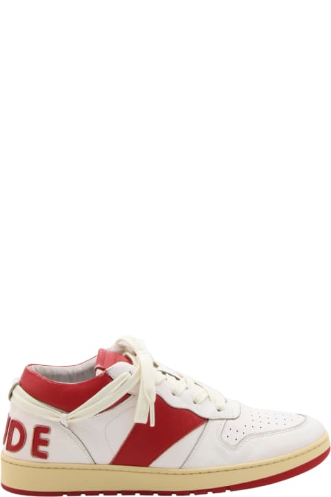 Rhude Sneakers for Men Rhude White And Red Leather Sneakers