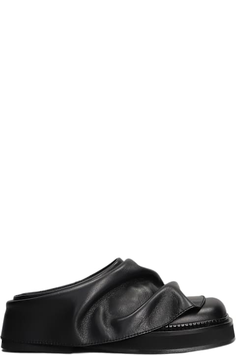 The Attico Flat Shoes for Women The Attico Mini Robin Slipper-mule In Black Leather