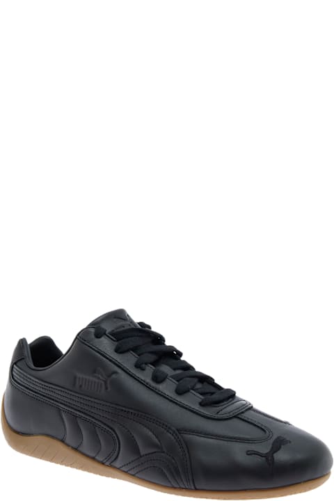Puma for Kids Puma 'speedcat' Black Low Top Sneakers With Embossed Logo On The Tongue And Contrasting Sole In Leather Unisex