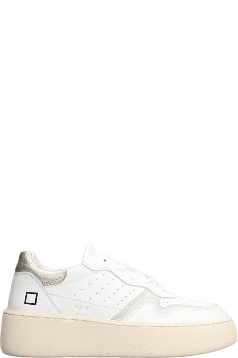 D.A.T.E. Wedges for Women D.A.T.E. Step Sneakers In White Leather