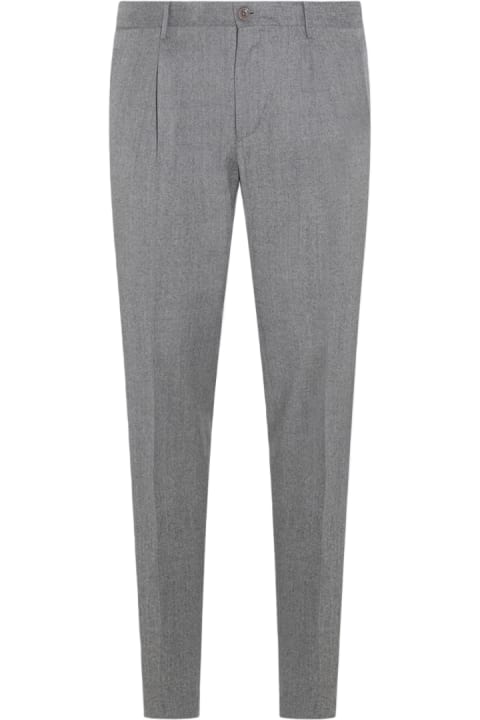 Incotex Pants for Men Incotex Light Grey Wool Pants
