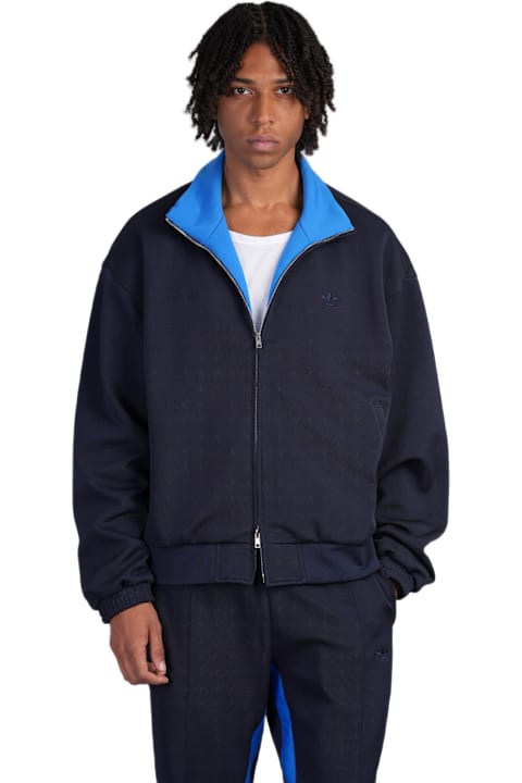 Adidas Originals by Wales Bonner for Men Adidas Originals by Wales Bonner Pique Tt Sweatshirt In Blue Polyester