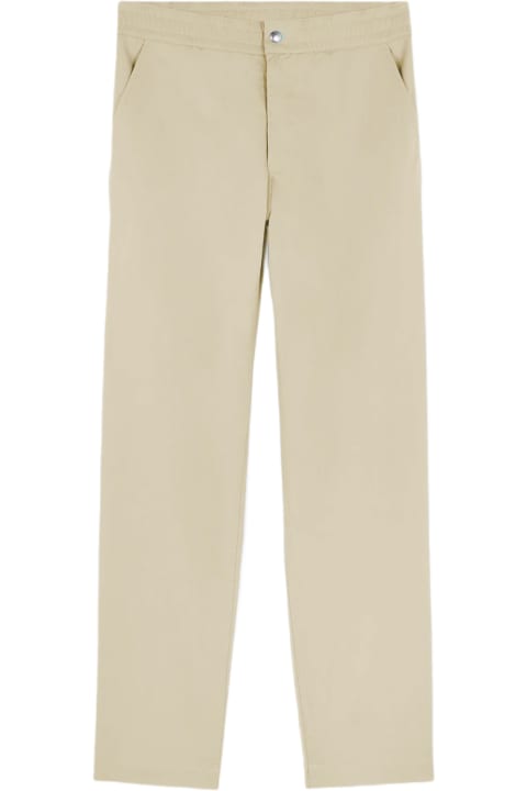 Maison Kitsuné Pants for Men Maison Kitsuné Casual Pants Light beige cotton pants with elastic waistband - Casual Pants