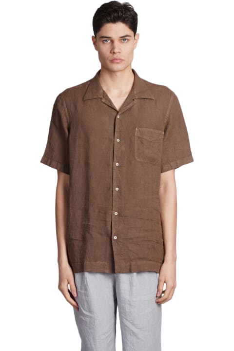 Massimo Alba Shirts for Men Massimo Alba Venice Shirt In Brown Linen