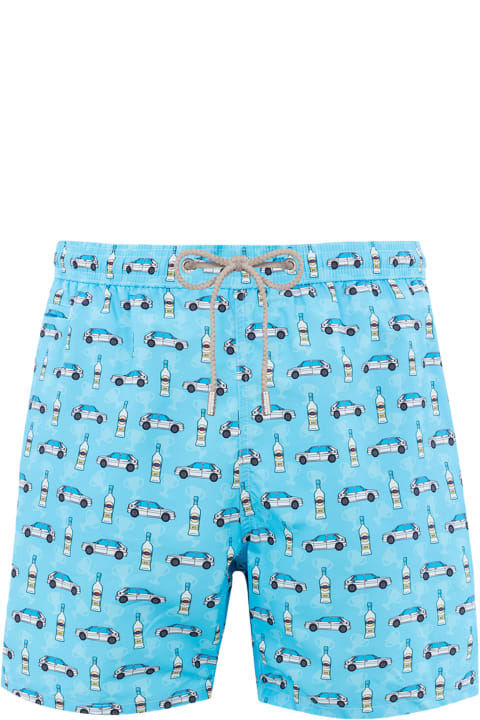 Homeware MC2 Saint Barth Man Lightweight Fabric Swim-shorts Lighting Micro Fantasy With Lancia Delta Print | Lancia Special Edition