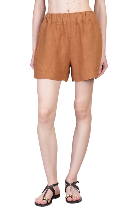 120% Lino Clothing for Women 120% Lino Shorts In Brown Linen