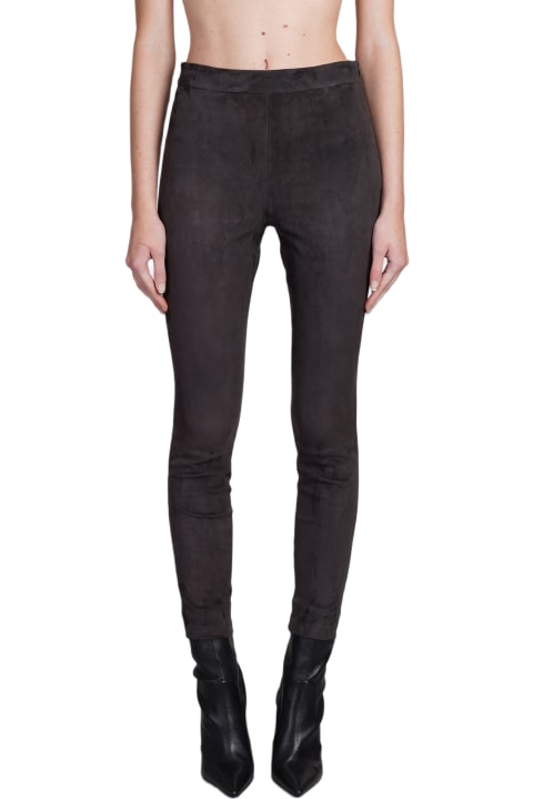 Theory Clothing for Women Theory Leggings In Brown Leather