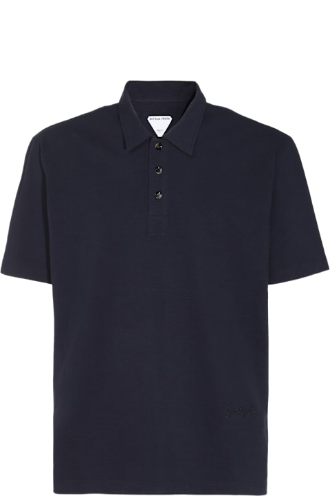 Homeware Bottega Veneta Black Cotton Polo Shirt